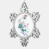 Funny Christmas Lemming Snowmachine Tree Schneeflocken Zinn-Ornament (Rechts)