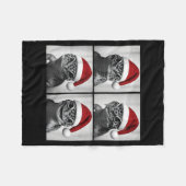 Funny Christmas Leopard Gecko Santa Photo Booth Fleecedecke (Vorderseite (Horizontal))