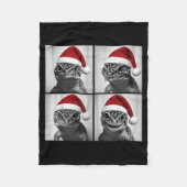 Funny Christmas Leopard Gecko Santa Photo Booth  Fleecedecke (Vorderseite)