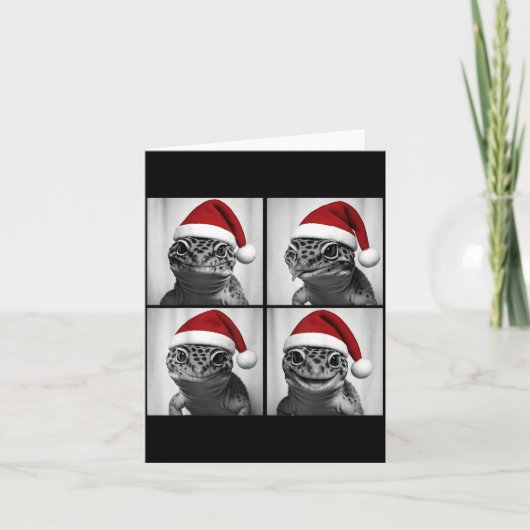 Funny Christmas Leopard Gecko Santa Photo Booth Karte (Vorderseite)