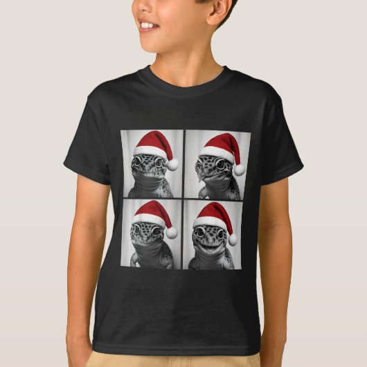 Funny Christmas Leopard Gecko Santa Photo Booth  T-Shirt (Vorderseite)