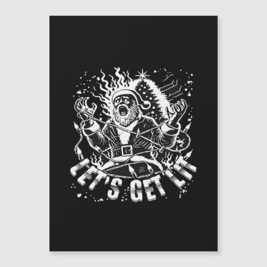 Funny Christmas Let's Get Lit Party Classic Magnetkarte (Vorderseite)