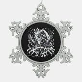 Funny Christmas Let's Get Lit Party Classic Schneeflocken Zinn-Ornament (Vorderseite)