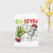 Funny Christmas Lights 6 7 Meme Six Seven Matching Karte (Gelbe Blume)