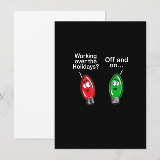 Funny Christmas Lights Einladung (Vorne/Hinten)