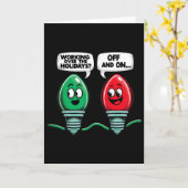 Funny Christmas Lights Joke Light Bulb Working Off Karte (Gelbe Blume)