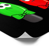 Funny Christmas Lights Joke Light Bulb Working Off Poster (Ecke)