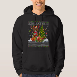 Funny Christmas Lights Poodle Dog Funny Xmas hässl Hoodie