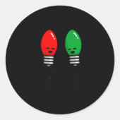 Funny Christmas Lights Pun Working Over Holidays_  Runder Aufkleber (Vorderseite)