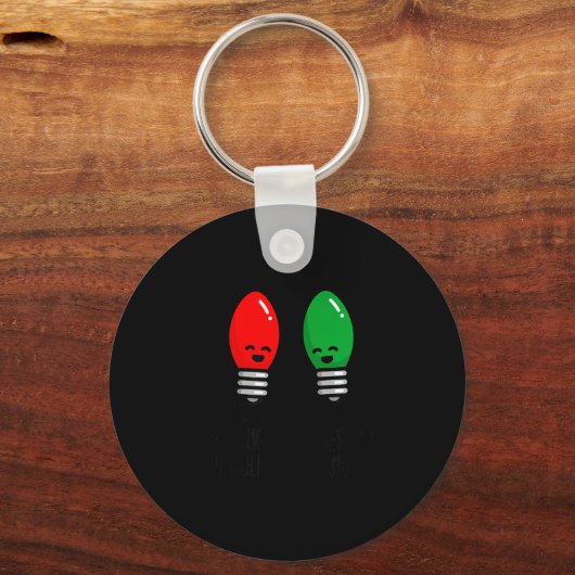 Funny Christmas Lights Pun Working Over Holidays_  Schlüsselanhänger (Vorderseite)