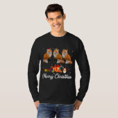 Funny Christmas Lights Xmas Pajama Fox Animals Lov T-Shirt (Vorne ganz)