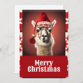 Funny Christmas Llama Feiertagskarte (Vorne/Hinten)