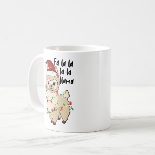 Funny Christmas Llama Kaffeetasse (Vorderseite Links)