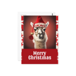 Funny Christmas Llama Postkarte