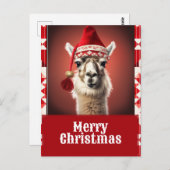 Funny Christmas Llama Postkarte (Vorne/Hinten)