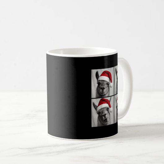 Funny Christmas Llama Santa Photo Booth Kaffeetasse (VorderseiteRechts)