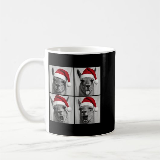 Funny Christmas Llama Santa Photo Booth Kaffeetasse (Links)
