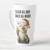 Funny Christmas Llama - Schlitten & Snack Milchtasse (Linke Ecke)