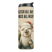 Funny Christmas Llama - Schlitten & Snack Thermosbecher (Nach links gedreht)