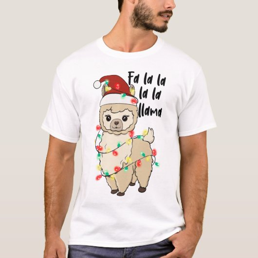 Funny Christmas Llama T-Shirt (Vorderseite)