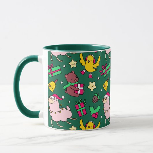 Funny Christmas Llama Tasse (Links)