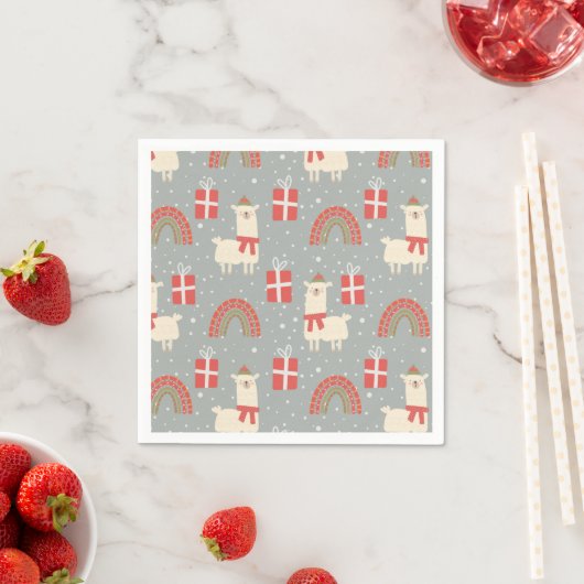 Funny Christmas Llamas Napkins Serviette (Beispiel)