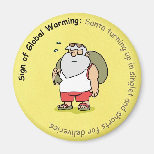 Funny Christmas Magnet: Globale Erwärmung und Weih Magnet (Vorne)