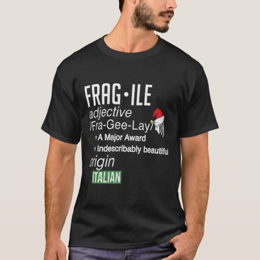 Funny Christmas Major Award Fragile Definition Lon T-Shirt (Vorderseite)