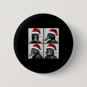 Funny Christmas Mallard Duck Santa Photo Booth Button (Vorderseite)