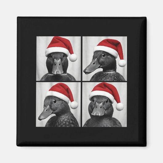 Funny Christmas Mallard Duck Santa Photo Booth Magnet (Vorne)