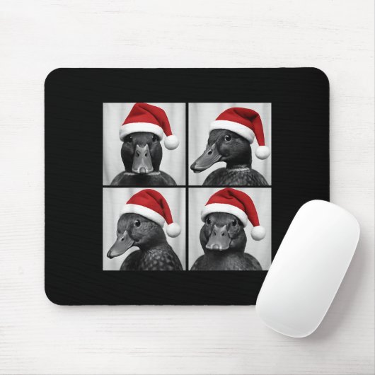 Funny Christmas Mallard Duck Santa Photo Booth  Mousepad (Mit Mouse)