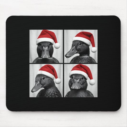 Funny Christmas Mallard Duck Santa Photo Booth Mousepad (Vorne)