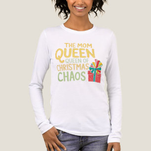 Funny Christmas Mama Queen Chaos Family Matching Tri-Blend Shirt