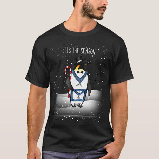 Funny Christmas Masonic T - Shirt | Holiday Pengui (Vorderseite)