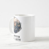 Funny Christmas Matching Couple Naughty Nice Photo Kaffeetasse (Vorderseite Links)