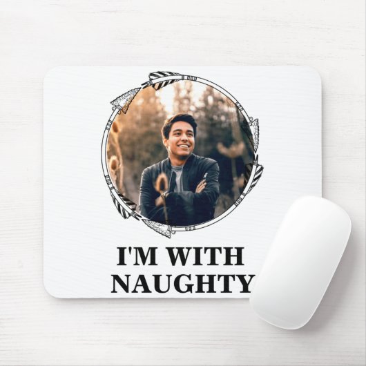 Funny Christmas Matching Couple Naughty Nice Photo Mousepad (Mit Mouse)