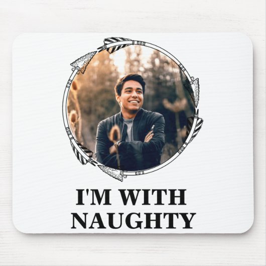 Funny Christmas Matching Couple Naughty Nice Photo Mousepad (Vorne)