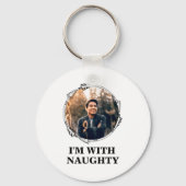 Funny Christmas Matching Couple Naughty Nice Photo Schlüsselanhänger (Vorderseite)