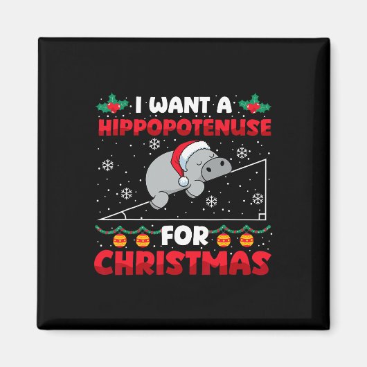 Funny Christmas Math Lehrer Hippopotenuse Math Lo Magnet (Vorne)