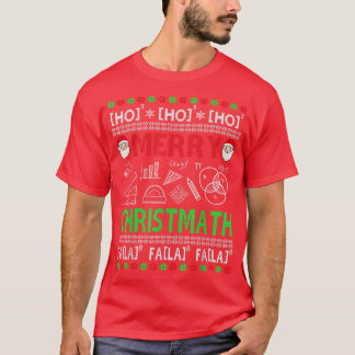 Funny Christmas Math Teacher  Ugly Christmas Math  T-Shirt