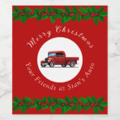 Funny Christmas Mechanic Auto Reparatur Weinetiket Weinetikett (Einzelnes Label)