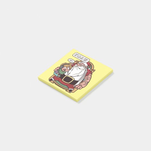 Funny Christmas Meme 2020 SANTA FRAGEND Post-it Klebezettel (angewinkelt)