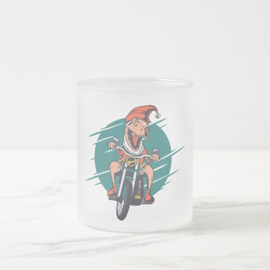 Funny Christmas Meme 2020 T Rex Biker Mattglastasse (Mittel)