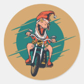 Funny Christmas Meme 2020 T Rex Biker Runder Aufkleber (Vorderseite)