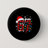 Funny Christmas Meme 67 Red Buffalo Plaid Xmas Paj Button (Vorderseite)