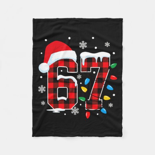 Funny Christmas Meme 67 Red Buffalo Plaid Xmas Paj Fleecedecke (Vorderseite)
