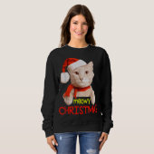 Funny Christmas Meowy Cat Kitty Xmas Sweatshirt (Vorne ganz)