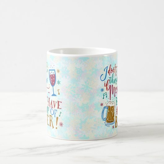 Funny Christmas Merlot Wine Typografy Spaß Kaffeetasse (Mittel)