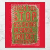 Funny Christmas Message Wine Flasche Label! Weinetikett (Einzelnes Label)