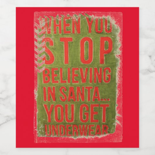 Funny Christmas Message Wine Flasche Label! Weinetikett (Einzelnes Label)